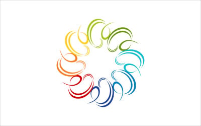 Circle Rainbow Ornament Vector Logo