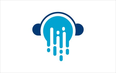 Headphone and Speed Vector Logo