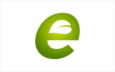 Lettera E foglia logo vettoriale