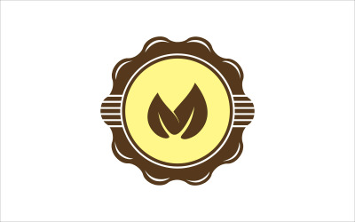 Logotipo de vector de emblema de hoja