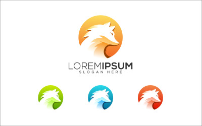 Modern Gradient Fox Tail Animal Vector Logo