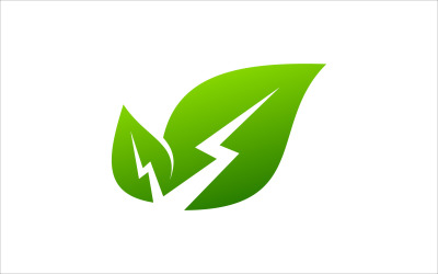 Diseño de logotipo de vector eléctrico de hoja