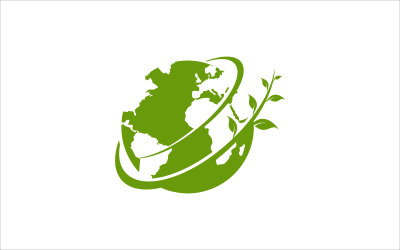 Groene aarde Vector Logo ontwerp