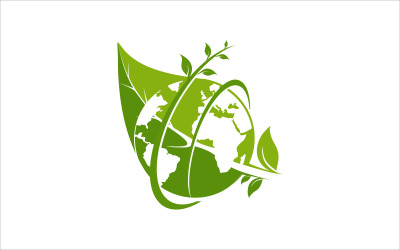 Grünes Erde-Vektor-Logo
