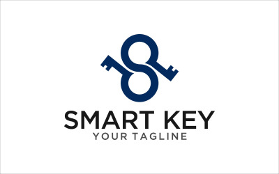 Logotipo de vetor de chave inteligente