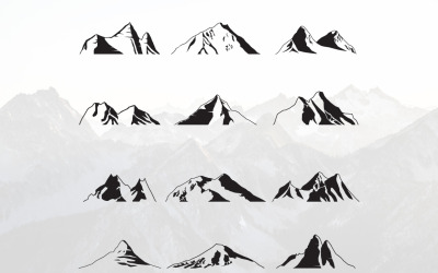 Berg Silhouette Landschaft Peak - Illustration Set