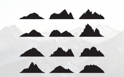 Bergsilhouettlandskapssymbolstopp enkel - illustration
