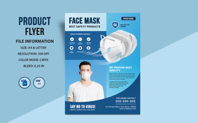 Flyer de masque facial - modèle d&amp;#39;identité d&amp;#39;entreprise
