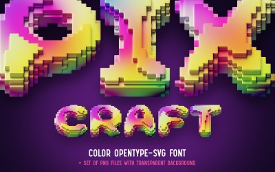 Pixcraft - barevné bitmapové písmo