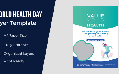 Design de pôster para o conceito do Dia Mundial da Saúde