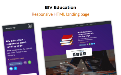BIV Education - адаптивный HTML-шаблон целевой страницы