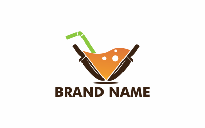 Meyve Suyu Bıçağı Logo Şablonu