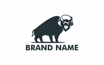 Modèle de logo de musique de bison
