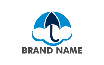 Modèle de logo de nuage de parapluie