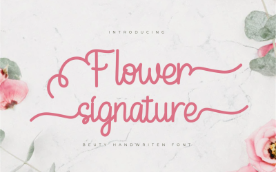 Carattere della firma del fiore