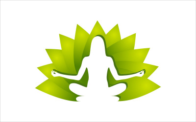Modèle de logo de méditation féminine de yoga