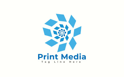 Modelo de logotipo de mídia impressa
