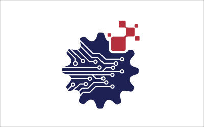 Plantilla de logotipo de solución de conexión de TI