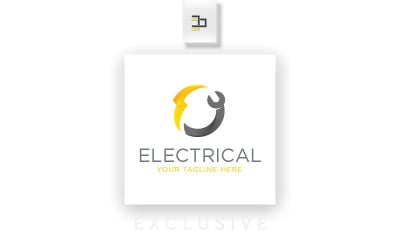 Plantilla de logotipo de voltios eléctricos