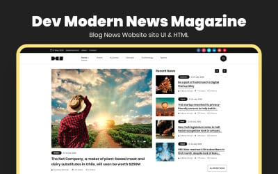 Dev Modern News Magazine Blog Plantilla web para sitio web