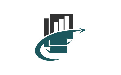Marca de plantilla de logotipo de solución de informe de impuestos comerciales