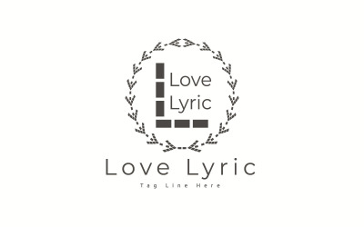 Modello di logo lirico di amore