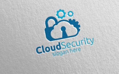 Sjabloon met logo voor digitale Cloud-beveiliging