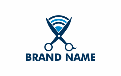 Modèle de logo de ciseaux de signal