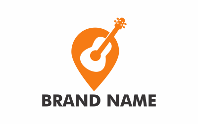 Modèle de logo de point de guitare