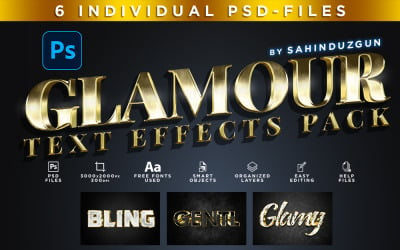 Glamour | Efectos de texto / Mockups | Plantilla PSD