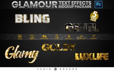"Glamour | Text-Effects/Mockups | PSD Template" - PSD шаблон №167963
