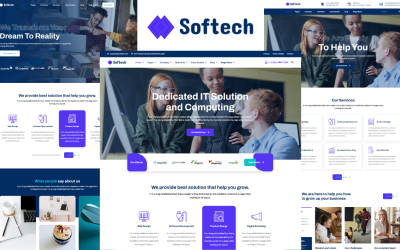 Softech - Szablon strony internetowej HTML5 rozwiązań i usług IT