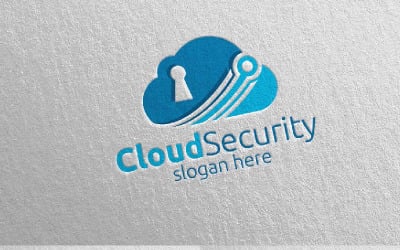 Data Digital Cloud Security Logo template