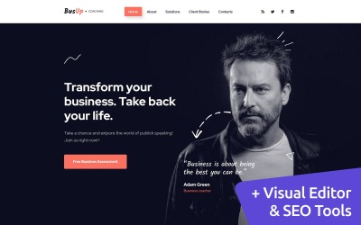 Responsivt BusUp - Motivational Speaker Moto CMS 3 Template Moto CMS 3-mall #170153