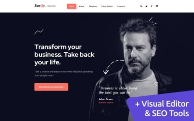 Responsywny szablon Moto CMS 3 BusUp - Motivational Speaker Moto CMS 3 Template #170153