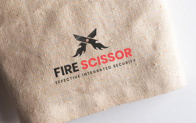 Fire Scissor Logo Template