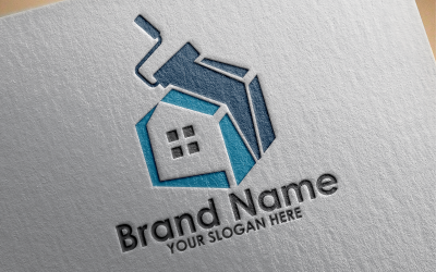 Modelo de logotipo de pintura de casa