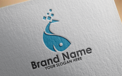 Papierfisch-Logo-Vorlage