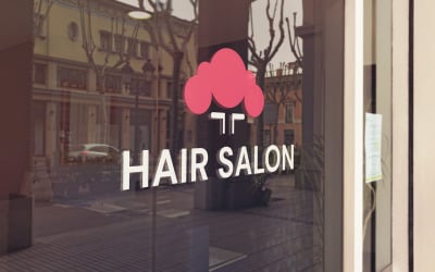 Dívka vlasy Logo šablona