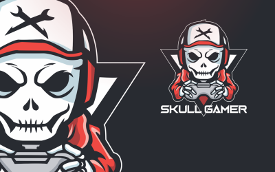 Sjabloon met logo voor schedel Gamer