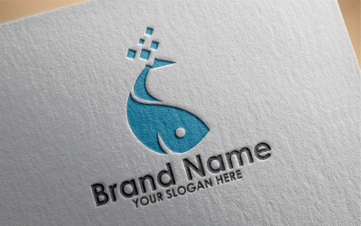Szablon logo papierowej ryby