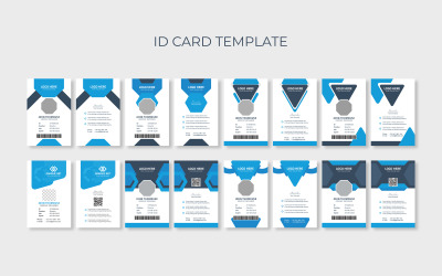 Blue Chevron ID Card Layout - Corporate Identity Template