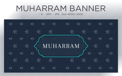 Muslimsk islamisk design för nytt år festivalbanermodell - illustration