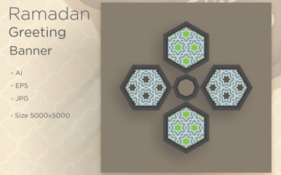 Ramadan Kareem Banner Pattern - Illustrazione