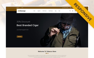 Reszponzív Silver Cigar Store Prestashop Responsive Theme PrestaShop sablon 170492