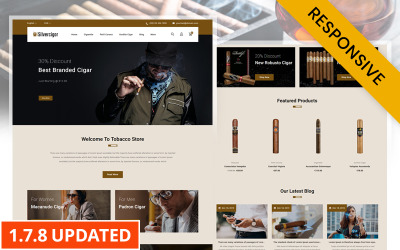 Tema adaptable de Prestashop de Silver Cigar Store