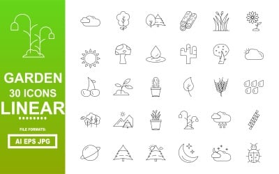30 Garden Lineární Icon Pack
