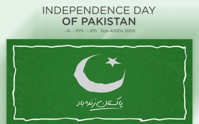 Glückliche Unabhängigkeit von Pakistan Tag - Illustration