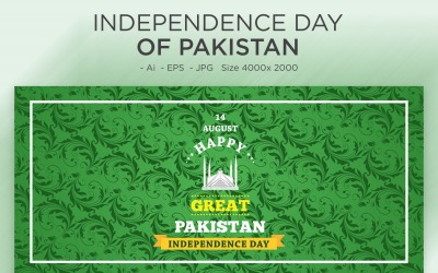 Dia da Independência do Paquistão Verde, 14 de agosto - Ilustração