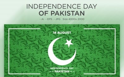 Green Pakistan Independence Day Of Pakistan 14 August - Illustration